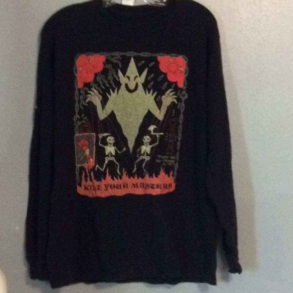 Kill Your Masters Long Sleeve Adult Unisex Vintage Cotton T Shirt Sz M